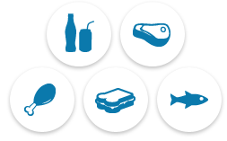 Illustration of types of food waste processed at Shropshires